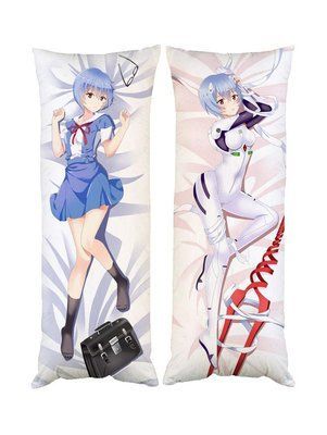 Подушка дакімакура Рей Аянамі Євангеліон Evangelion декоративна ростова подушка для обіймання двостороння D100-1705-1706 фото